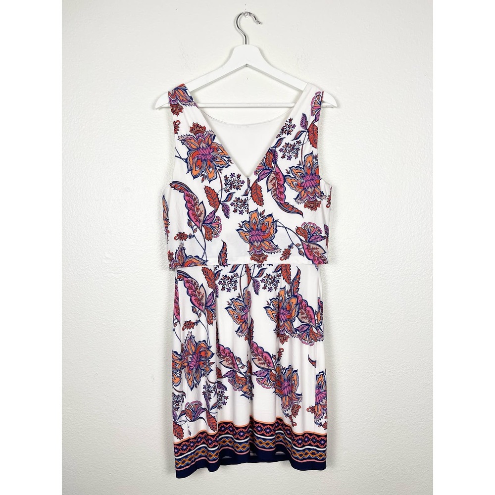 Vince Camuto Floral Geometric Sleeveless Mini Dress Boho Size 12